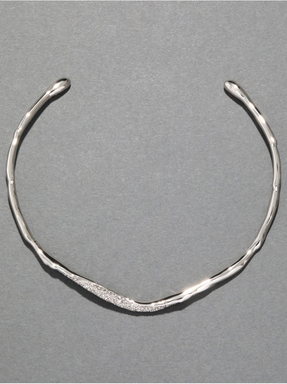 Alexis Bittar Solanales Silver Crystal Skinny Collar (MSRP $275)